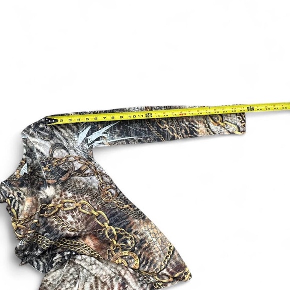 Cache Women's Long Sleeve Top with Gold Chain Print - Picture 3 of 6